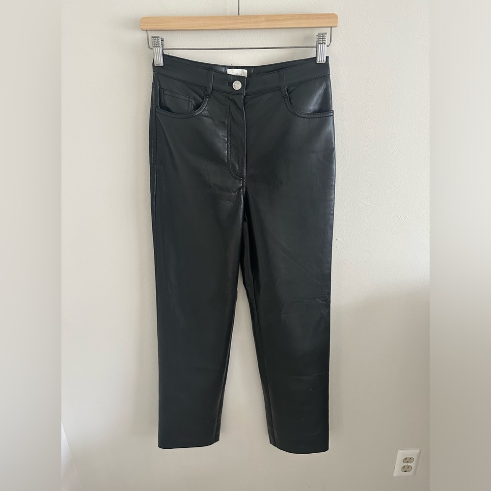 Aritzia black faux leather melina pant size 2 - Picture 3 of 6